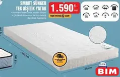 HOMEDİUS SMART SÜNGER TEK KİŞİLİK YATAK